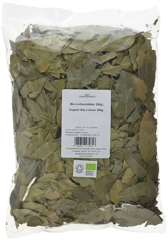 JustIngredients Bio-Lorbeerblätter, Organic Bay Leaves, 2er Pack (2 x 250 g)
