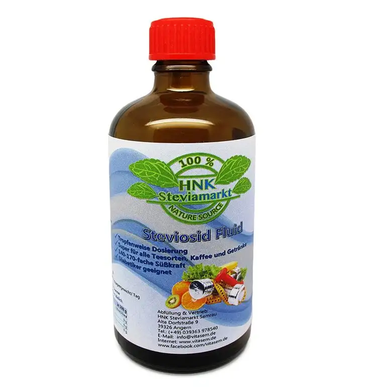 STEVIAMARKT Flüssiges Stevia Extrakt Fluid (Tafelsüße) Flüssigsüße (100 ml) | Für Diabetiker geeignet | Zuckerfrei | Ohne Künstliche | Ohne Bitterstoffe | Hergestellt Deutschland