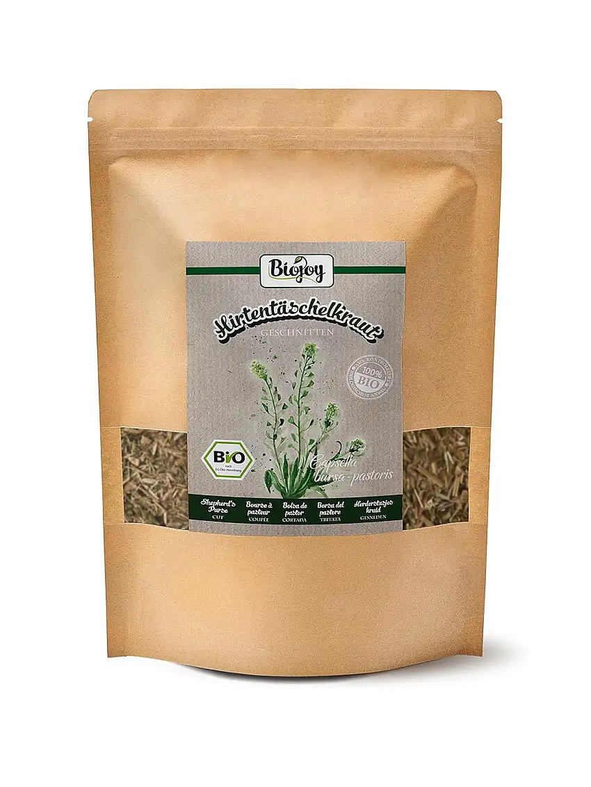 Biojoy BIO-Hirtentäschel-Tee (250 g), Hirtentäschelkraut getrocknet und geschnitten (Capsella bursa-pastoris)