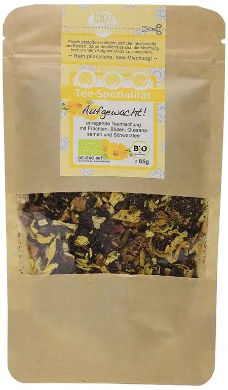 Bio Teemischung Aufgewacht mit Schwarztee und Guarana, 3 x 65g