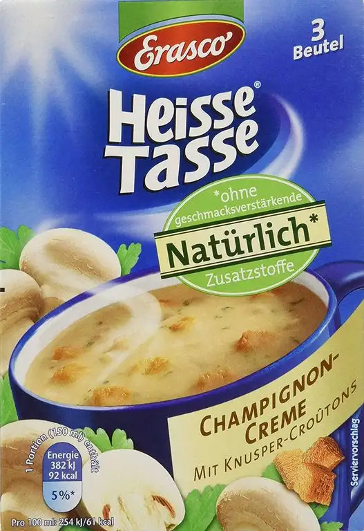 Heisse Tasse Champignon-Creme mit Croûtons Faltschachtel á 3 Beutel á 0,15 l, 12er Pack (12 x 450 ml)