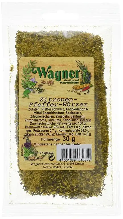 Wagner Gewürze Zitronenpfeffer, 5er Pack (5 x 30 g)