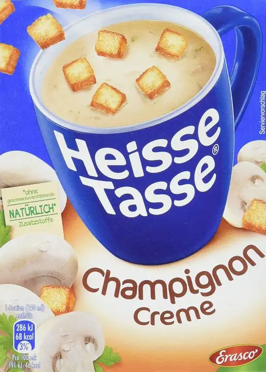 Erasco Heisse Tasse - Champignon-Creme, 3 Beutel, 42 g