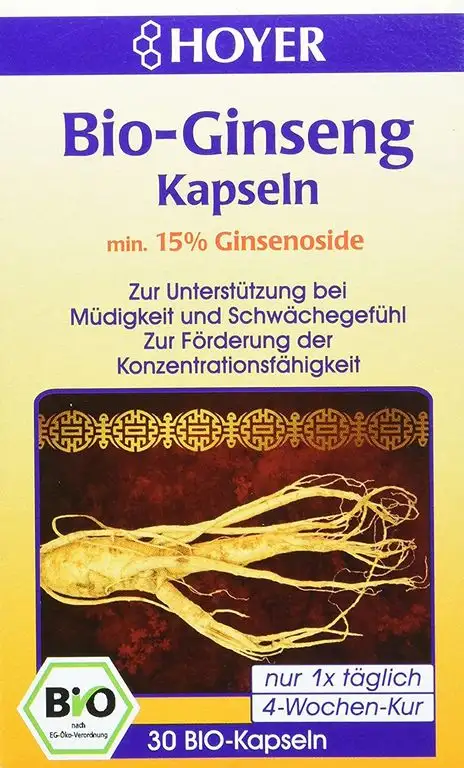 Hoyer Bio Ginseng Kapseln mit mind. 15% Ginsenoside, 30 Stk, 1er Pack (1 x 30 g)