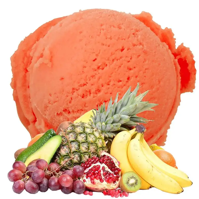 Tropischer Frucht Geschmack Eispulver VEGAN - OHNE ZUCKER - LAKTOSEFREI - GLUTENFREI - FETTARM, auch für Diabetiker Milcheis Softeispulver Speiseeispulver Gino Gelati (Tropischer Frucht, 333 g)