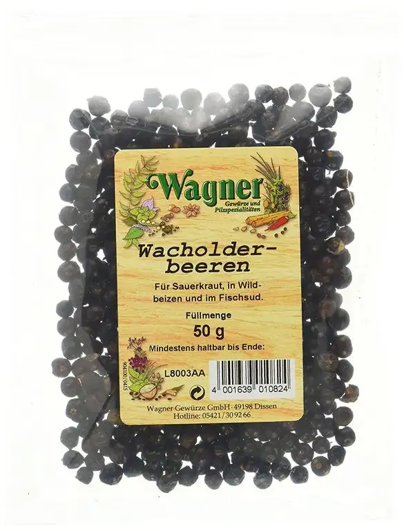 Wagner Gewürze Wacholderbeeren, 4er Pack (4 x 50 g)