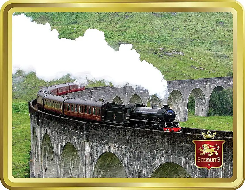 The Jacobite on Glen Finnan Viaduct Shortbread Biscuit Tin 400g