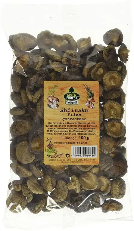 Wagner Green Forest Shiitake Pilze asiatische Speisepilze zum Kochen & Essen, getrocknet & natürlich, ideal für Reis und Suppen, Menge: 1 x 100 g