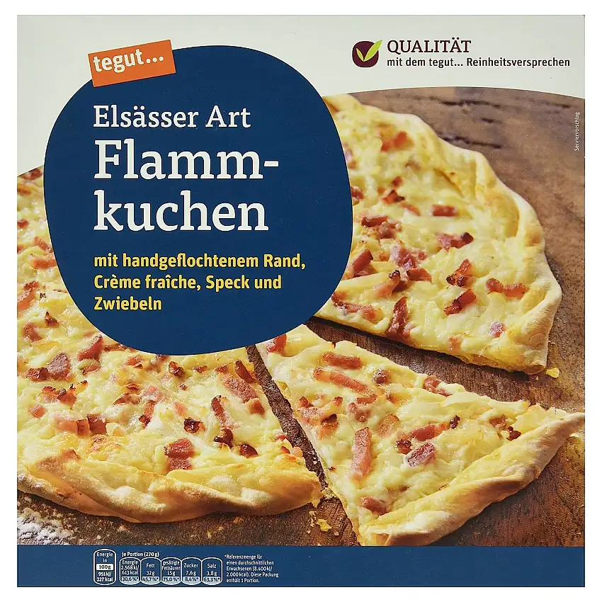 tegut... Flammkuchen Elsässer Art, 1 x 270 g (Tiefgefroren)