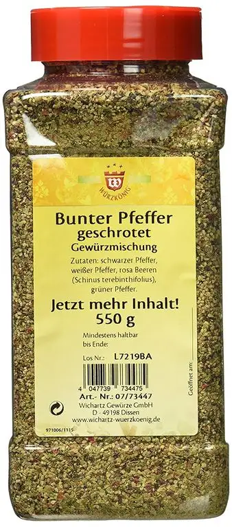Wichartz Würzkönig Bunter Pfeffer geschrotet, 1er Pack (1 x 550 g)