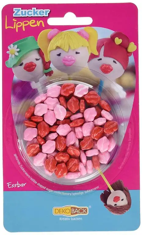 Dekoback Essbare Zuckerlippen, 3er Pack (3 x 25 g)