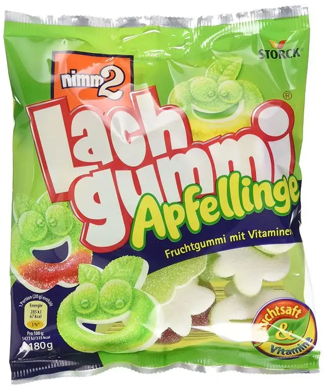 nimm2 Lachgummi Apfellinge – 18er Pack (18 x 180g Beutel) – Spaßiges Fruchtgummi mit Vitaminen