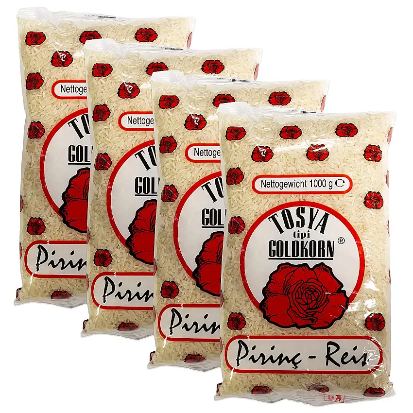 Tosya - Goldkorn Reis - Langkornreis im 4er Set à 1 kg Packung (4 kg)