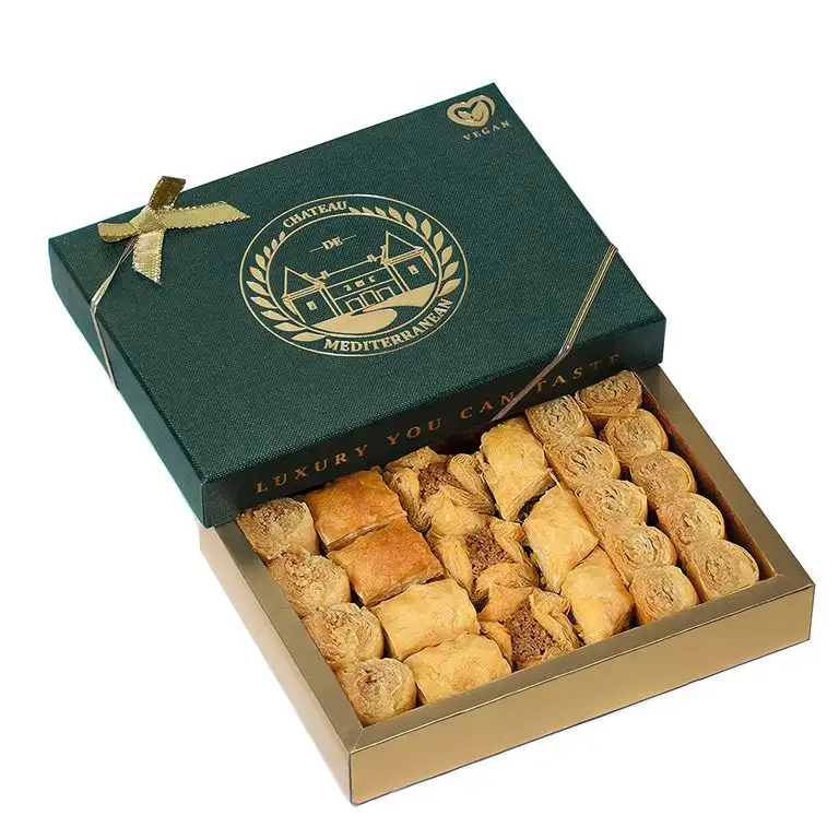 Vegane Baklava Baklawa, 24 Stück 300g, Chateau de Mediterranean, Geschenkbox mit Schleife