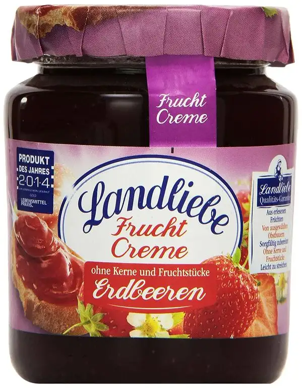 Landliebe Fruchtcreme, fein passiert, Erdbeere, 10er Pack (10 x 200 g)