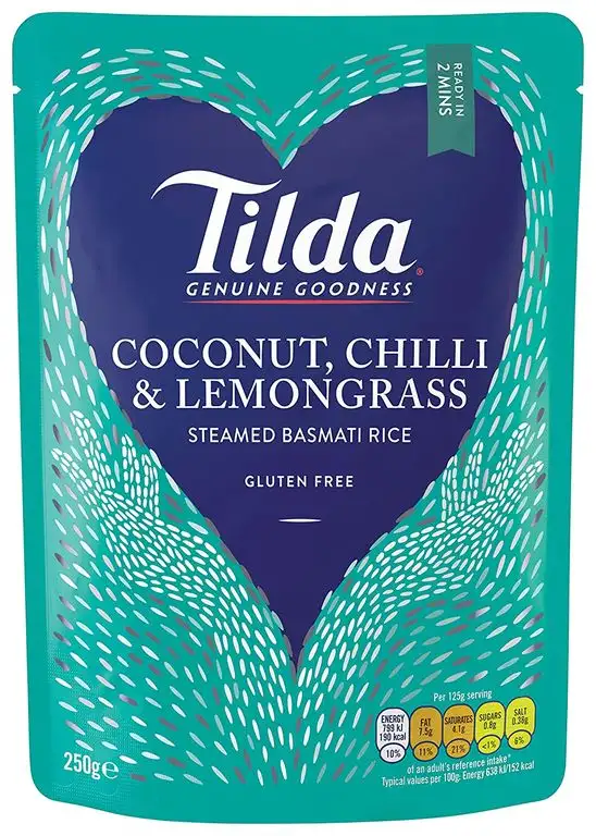 Tilda Steamed Coconut & Chilli Basmati Rice, 6er Pack (6x250g)