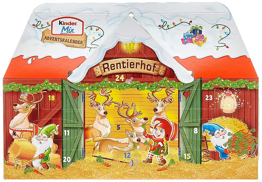Kinder Mix Adventskalender 3D Haus Rentierhof (1x234g)
