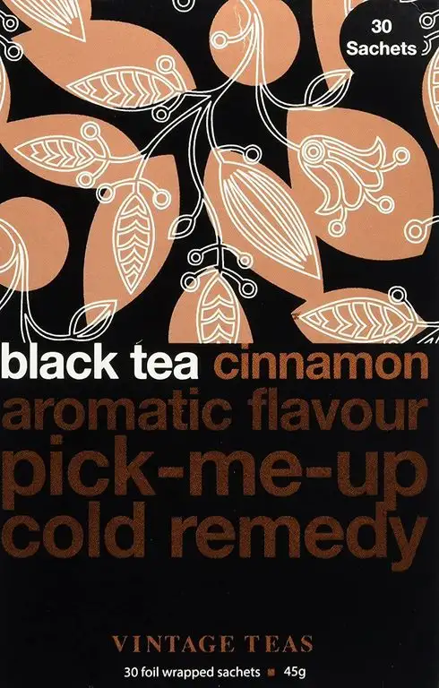 Vintage Teas Schwarzer Tee mit Zimt, 30 TB, 6er Pack (6 x 45 g)