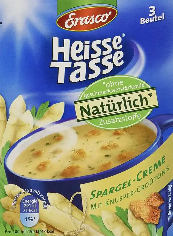 Heisse Tasse Spargel-Creme mit Croûtons Faltschachtel á 3 Beutel á 0,15 l, 12er Pack (12 x 450 ml)