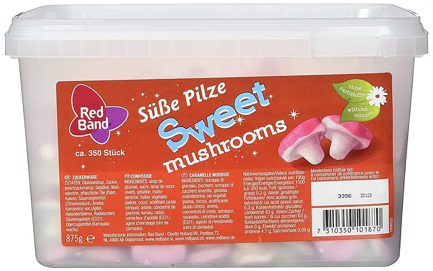 Red Band Süsse Pilze 875 g Dose | Schaumzucker