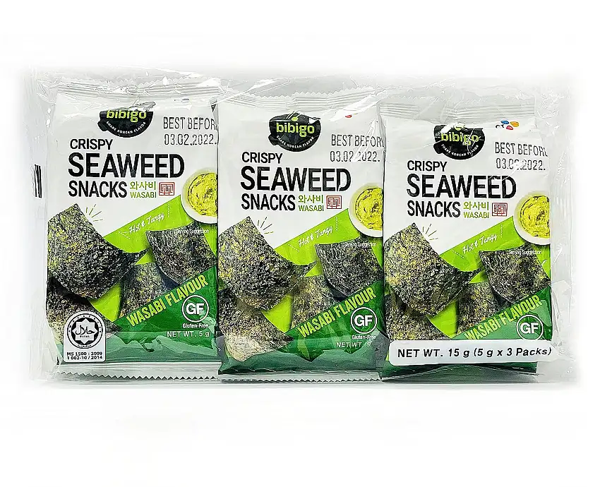 BIBIGO Seetang Snack mit Wasabi (1 x 15 g)