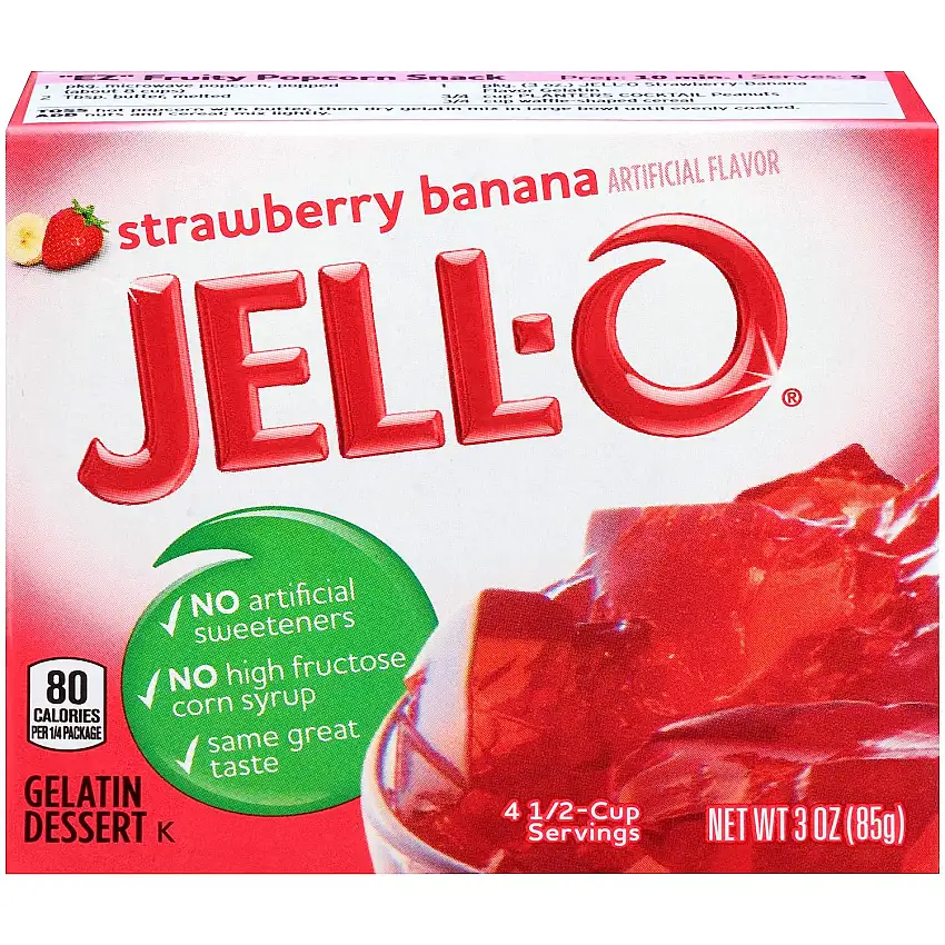 Jell-O Strawberry Banana Gelatin Dessert (85g)
