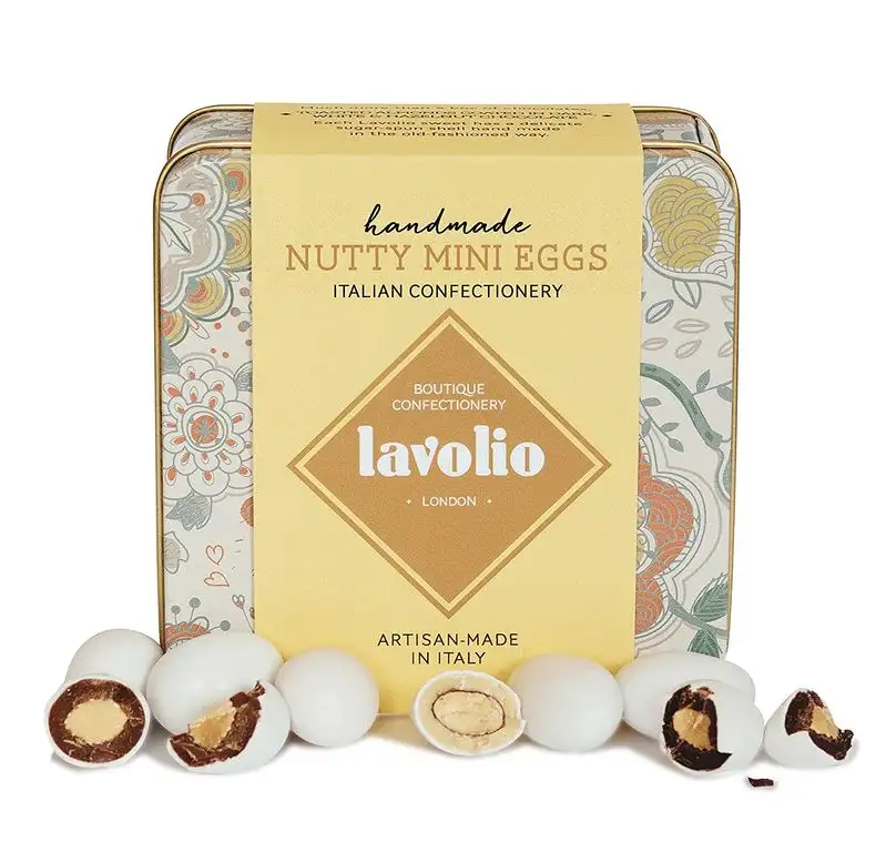 Lavolio Nutty Mini Eggs Konfekt in Geschenkdose (175 g) - Premium Auswahl an überzogenen Nüssen und Schokolade
