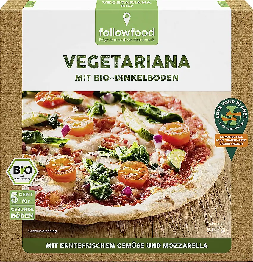 followfood Pizza Vegetariana, 367 g (Tiefgefroren)