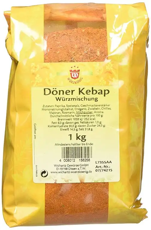 Wichartz Würzkönig Döner Kebap Würzer, 3er Pack (3 x 1 kg)
