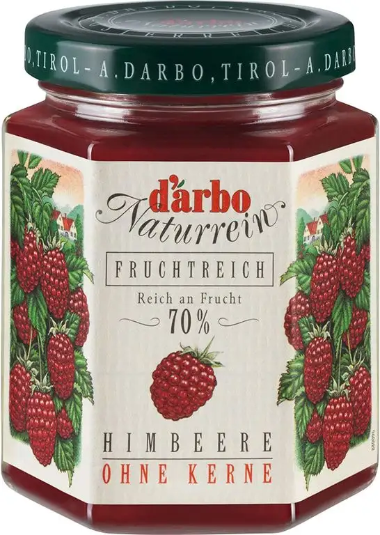 Darbo Naturrein Fruchtreich Konfitüre - Himbeer ohne Kerne - 200 g