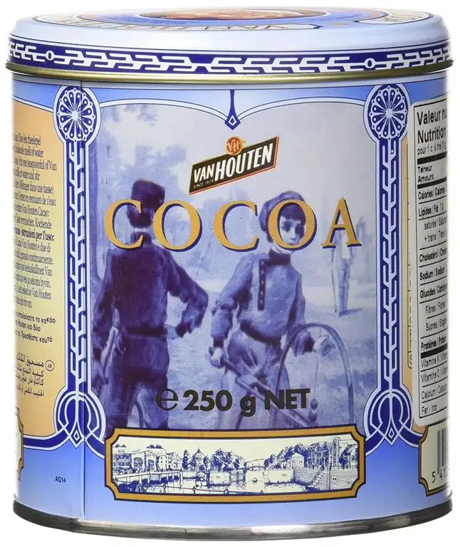 Van Houten Cocoa Vintage Tin, Kakao Pulver, Trinkschokolade, Nostalgie Dose, 250g