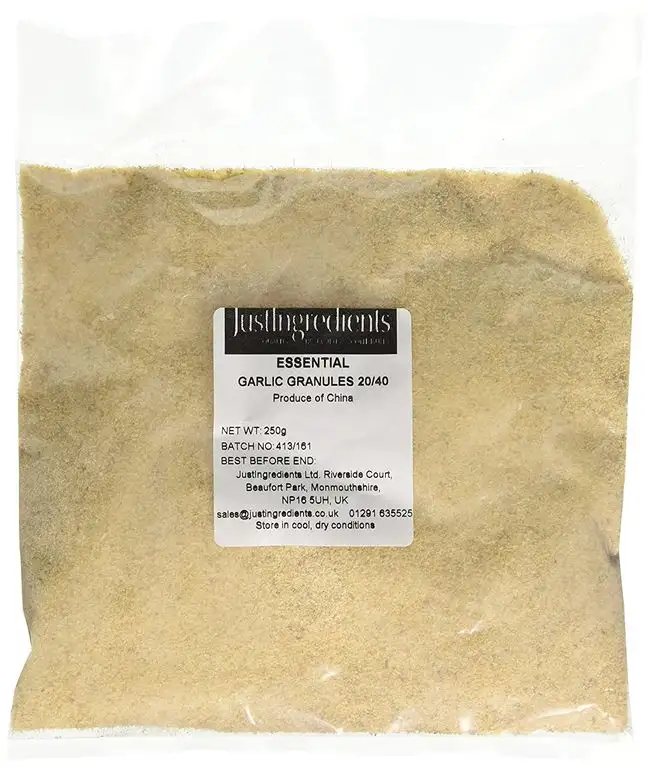 JustIngredients Essential Knoblauchgranulat, Garlic Granules 20/40 Mesh, 5er Pack (5 x 250 g)