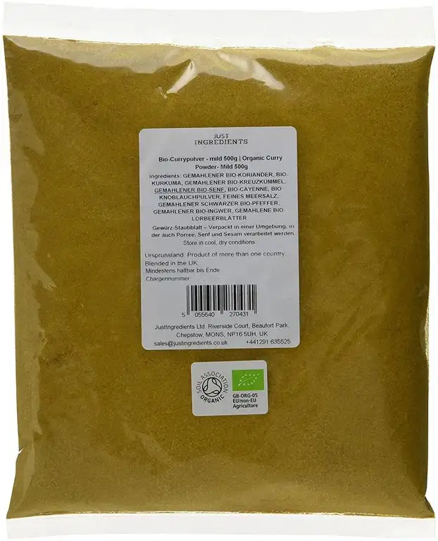 JustIngredients Essential Bio-Currypulver - mild, 1er Pack (1 x 500 g)