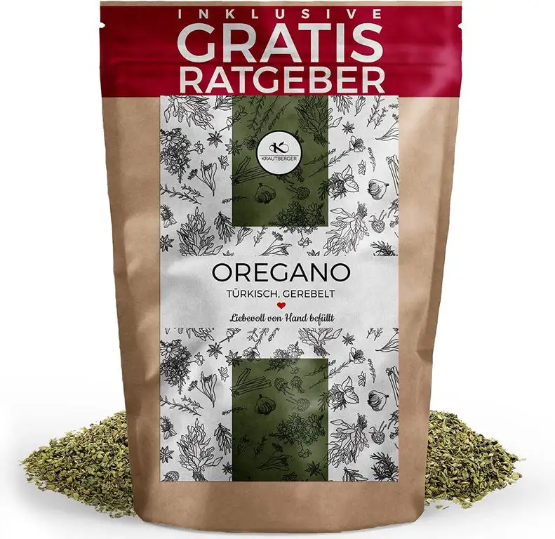 Oregano gerebelt 150g | getrocknetes Oreganogewürz zum streuen inkl. Gratis Ratgeber mit Rezepten | Italienische Kräuter Bruschetta Pizza Pasta Gewürz