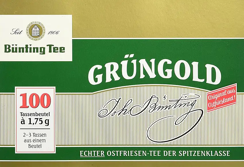 Bünting Tee Grüngold Echter Ostfriesentee 100 x 1.75 g Beutel, 5er Pack (5 x 175 g)