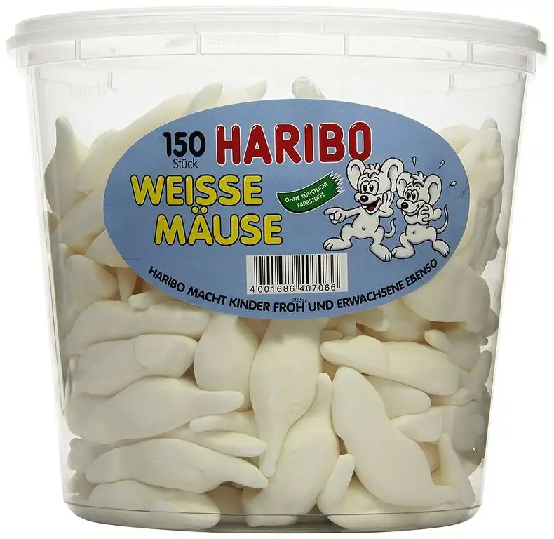 Haribo Weisse Mäuse, 1er Pack (1 x 1.05 kg Dose)
