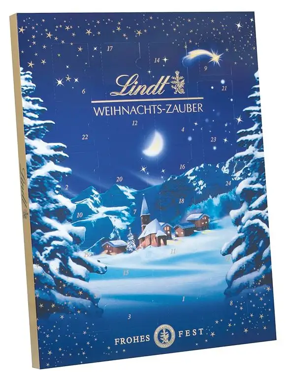 Lindt Weihnachts-Zauber Adventskalender, 24 Türchen mit 14 unterschiedlichen Sorten, 265g