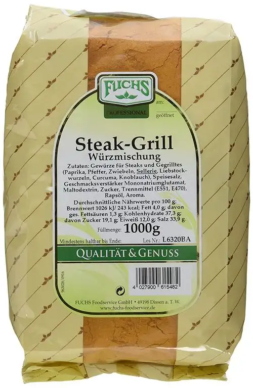 Fuchs Steak und Grill Würzmischung, 1er Pack (1 x 1 kg)