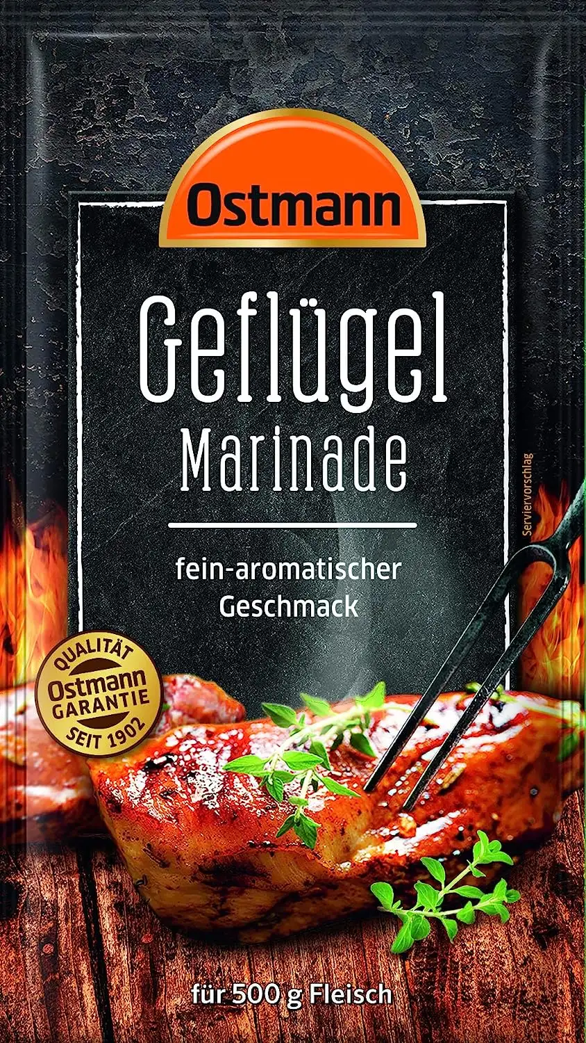Ostmann Gewürze – Geflügel Marinade, flüssige Grillmarinade für Hähnchen & Pute, Gewürzmischung für 500 g Geflügelfleisch, ideal zum Grillen & Verfeinern von Speisen, vegan, 60 ml
