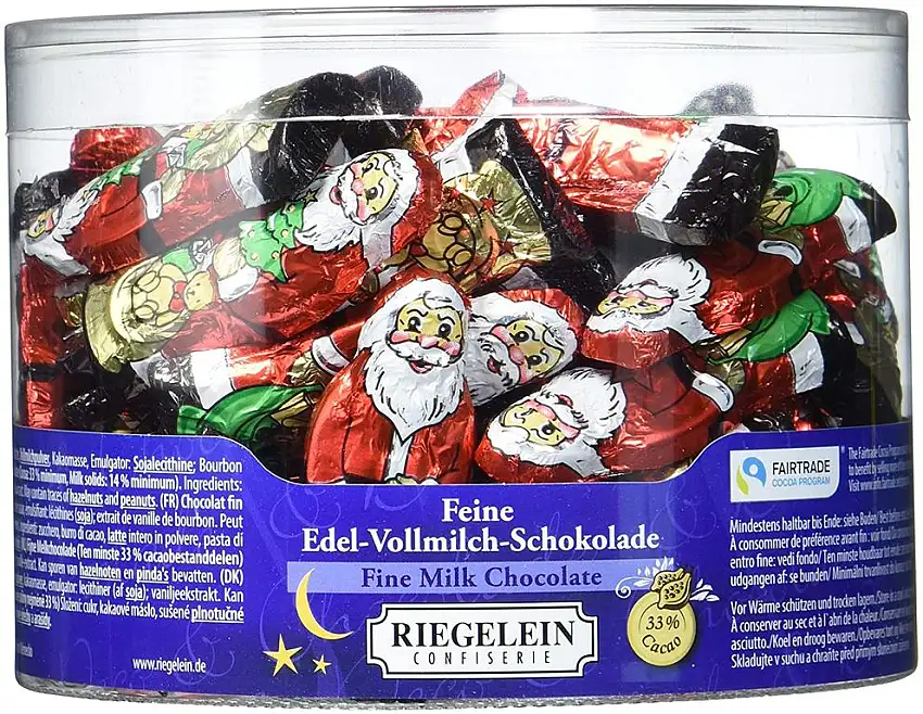 Riegelein Weihnachtsmann massiv 5.5 cm Fairtrade, 1er Pack (1 x 525 g)