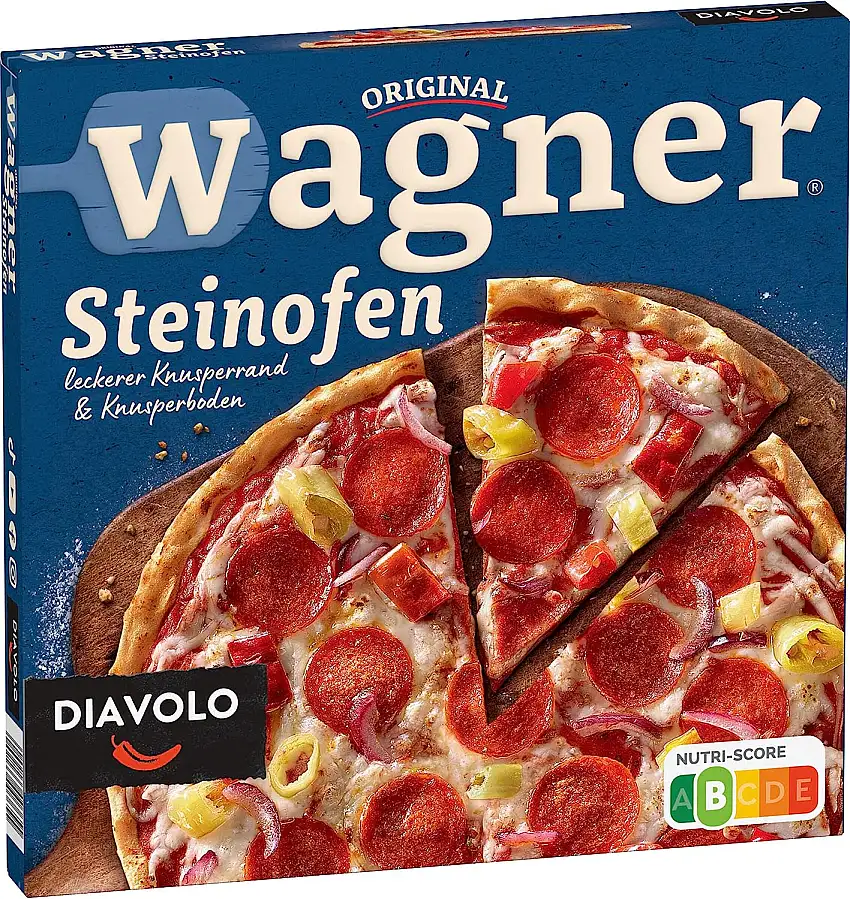 Original Wagner Steinofen Pizza Diavolo, Tiefkühlpizza Diavolo, 350 g (Tiefgefroren)