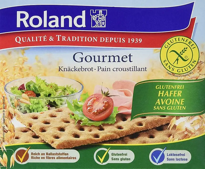 Roland Knäckebrot Hafer - glutenfrei, vegan, 10er Pack (10 x 230 g)