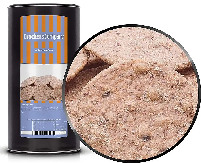 1 x 200g Mehrkorn Pfeffertaler mit schwarzem Sesam und grobem Pfeffer