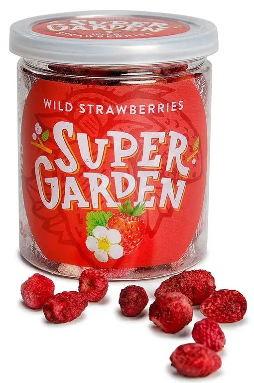 Supergarden Gefriergetrocknete Walderdbeeren - Gesunder Snack - 100% Rein Und Natürlich - Für Veganer Geeignet - Ohne Zuckerzusatz, Künstliche Zusatzstoffe Und Konservierungsmittel