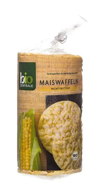 biozentrale Maiswaffeln Bio | 120g Bio Maiswaffeln | Ideal als kleine Knabberei | Studentenfutter & Reiswaffeln Alternative