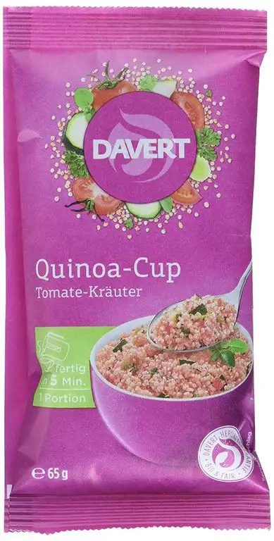 Davert Quinoa-Cup Tomate-Kräuter, 8er Pack (8 x 65 g)