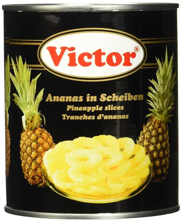 Victor Ananas ganze Scheiben, 12er Pack (12 x 490 g)
