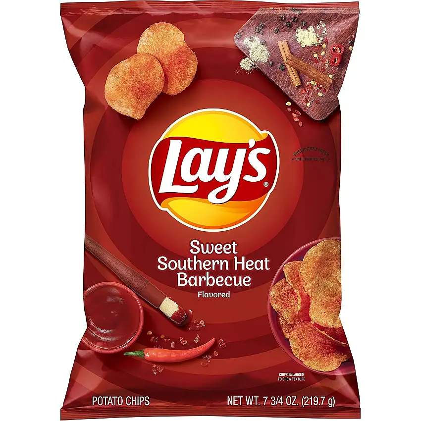 Lay's Sweet Southern Heat Bbq Flavored Potato Chips - 7.75oz