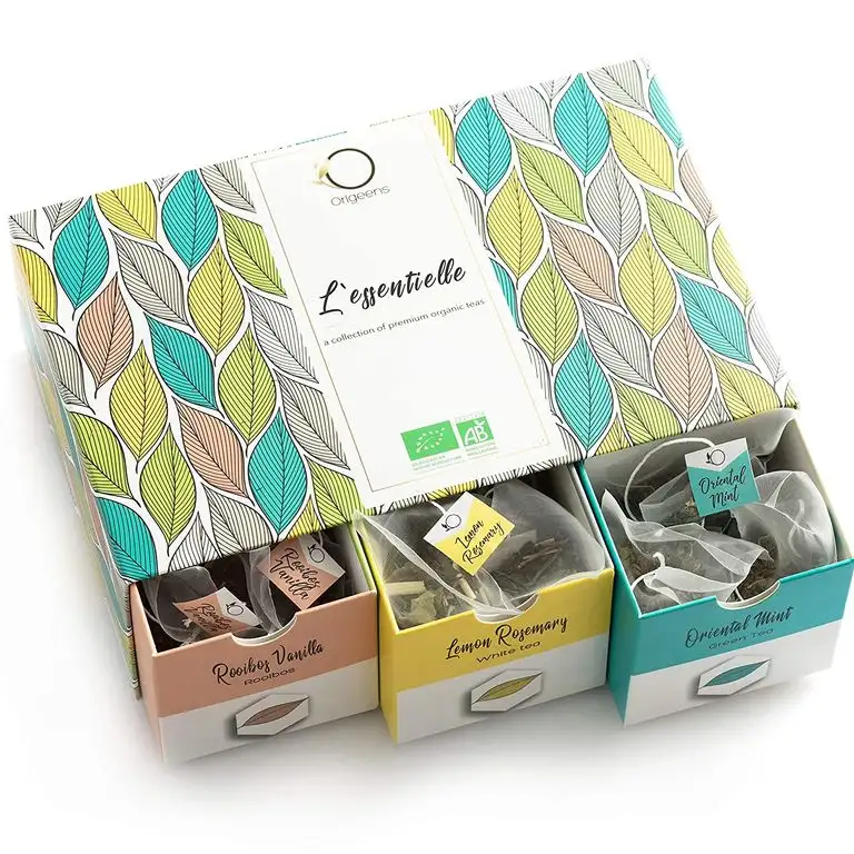BIO Tee Set | Geschenk-Set | Premium Teesortiment, 6 Sorten, Natürliche Aromen | Probierset 48 Beutel | Geschenk-Idee