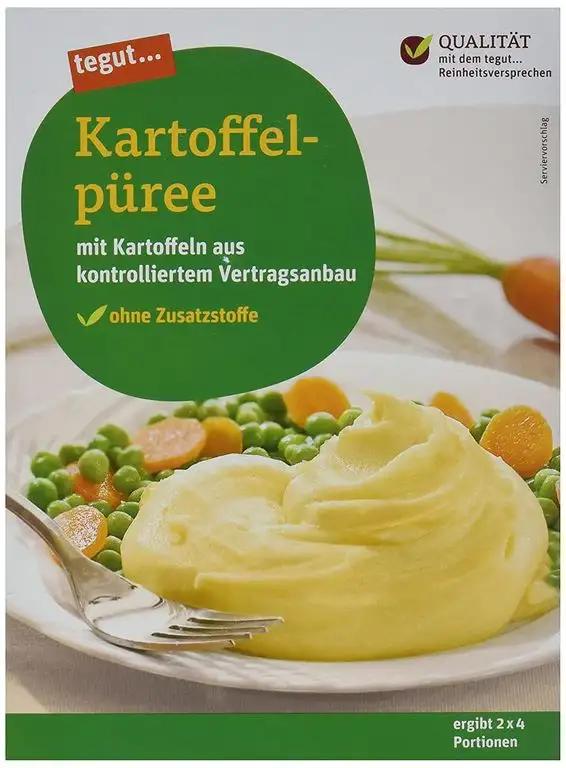 tegut... Kartoffelpüree, 2 x 4 Portionen, Trockenmischung, 1 x 240 g